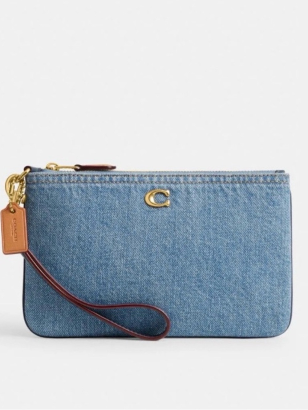 Coach NWT Denim wristlet CS035